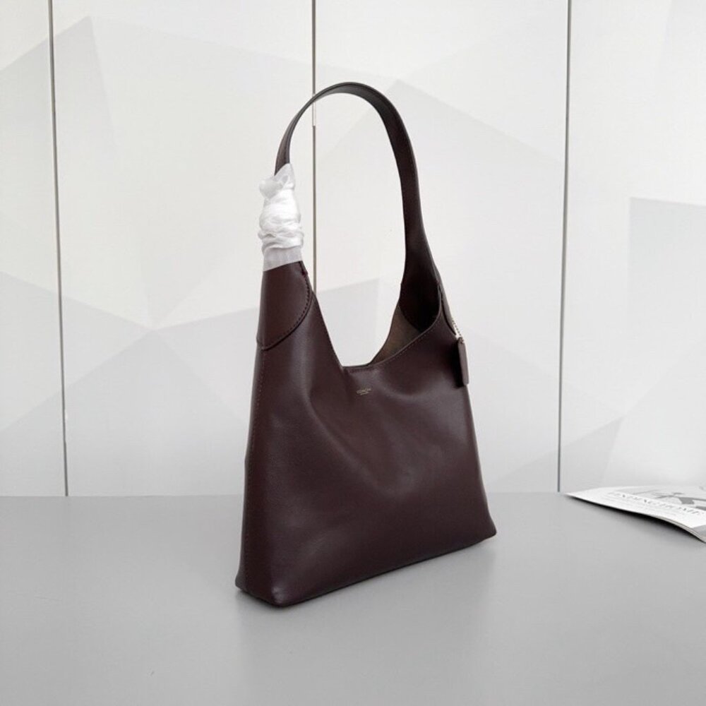Coach Brooklyn 28 Large Maple Brown Leather Shoulder Bag New - Picture 2 of 5